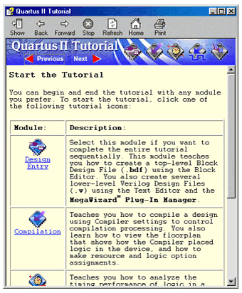 The old tutorial page layout and navigation design.